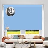 Verdunklungsrollo ohne Bohren Klemmfix 95 x 230 cm Sichtschutz und Sonnenschutz Sichtschutz Verdunkelnd inklusive Montagematerial für Fenster ohne Bohren, Himmelblau