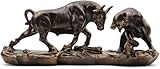 Irayin Wall Street Bull & Bear Schlacht Harz Statue, Bulle & Bear Deko, Abstrakte Figur-Bull Bear Fight Finanzmakler Geschenk, Dekoration für Wohnzimmer, Schlafzimmer, Weinschrank, Büro(Schwarz)