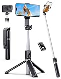ANXRE Selfie Stick Stativ mit FernauslöSer, 360° Drehbarer Tragbar 106cm Handystativhalter Selfie Stick Stativ für Smartphone Compatible with iPhone Samsung Android Smartphone