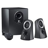 Logitech Z313 2.1 Lautsprecher-System mit Subwoofer, 50 Watt Spitzenleistung, 3,5 mm Eingang, Kopfhörerbuchse, Bedienelemente am Steuergerät, UK Stecker, PC/TV/Tablet/Handy - Schwarz