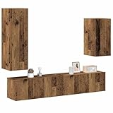 ZfiPhranillus TV-Schrank-Set 4-TLG Wandmontage Altholz-Look 80x30 & 30,5x30 cm Holzwerkstoff Robust & Modernes Design für Wohnzimmer Flur Schlafzimmer