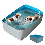 Dopsyesn Hundeschwimmbecken | PVC Vierkant Faltbares Hunde Badebecken - Vielseitiges Welpen Plantschbecken Für Zuhause Garten Camping