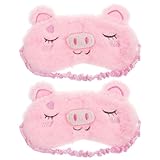 Veemoon Augenmaske 2 Stück aus Atmungsaktivem Plüsch mit Süßen Tiermotiven Schlafmaske für und Frauen Lichtblockierend für Nickerchen und Übernachtungen