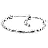 Pandora Moments Schlangen-Gliederarmband mit Schiebeverschluss Silber 28 cm