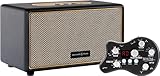 Rocktile GP-10 / BB-860BK Gitarren Amp Set - Kopfhörerverstärker mit 6 hochwertigen Amp-Models und weiteren Funktionen - Bluetooth® Lautsprecher in Lederoptik - 5' Fullrange Lautsprecher - Schwarz