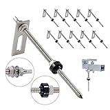 NuaSol Stockschraube mit Adapterblech M10 x200mm aus Edelstahl - 10er Pack - Material: Edelstahl (SUS304)