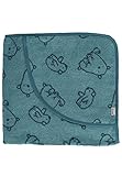 Sterntaler Baby Unisex Badetuch Baby GOTS Kapuzenbadetuch Eisbär Elia 100x100cm - Badetuch Baby, Babyhandtuch - dunkeltürkis