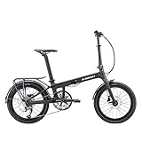 KABON Klapprad 20 Zoll Carbon, 9 Geschwindigkeit Faltrad mit Carbon Rahmen Ultraleichtes Mini Stadtfahrrad Faltrad Klapprad Herren Damen (Neu Schwarz)