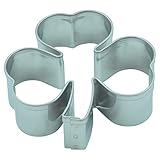 Markenlos Plätzchenausstecher, 4,5 cm, Dreiblatt, Ausstecher, Ausstechform aus Edelstahl, Silber, Glücksklee