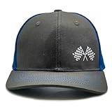 Jumsky Rennmützen für Herren, Renn-Baseballkappen, Geschenk für Rennwagen-Fans, verstellbare Flagge, Trucker-Mütze, Blau, Einheitsgröße