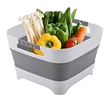 Campingwaschbecken – Becken für Flaschen und Geschirr, rutschfester Korb, platzsparend, vielseitig für Küche, Badezimmer, Außenbereich und