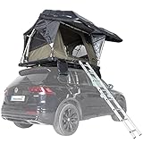 Skandika Dachzelt Auto Wildland | Autodachzelt Hartschale für 2 Personen, Solarzellen, Moskitonetz, wasserdicht 3000 mm, LED-Leiste, vollautomatisches Aufklappen | Zelt Autodach für Camping Outdoor