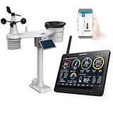 Bresser MeteoChamp 9-in-1 WLAN-Wetterstation mit digitalem Bilderrahmen, HD-Display, Luftqualitätsanzeige, Wettervorhersage, WLAN-Verbindung, Außen- und Innensensor, weiß