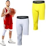 Leggins Herren Kompressions-Jogginghose, Einbeinig, 3/4, Schnell Trocknend, Basisschicht, Basketballhose, Fitness, Laufen (Combination-05,XXL)