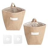 Hängekorb Klein mit 2pcs Selbstklebende, Aufbewahrungskorb Klein, Wandorganizer Hängend, Hängekörbe, Kleine Körbe, Korb Zum Aufhängen Kann In Badezimmern, Küchen und Büros Verwendet Werden