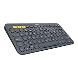 Logitech K380 Kabellose Bluetooth-Tastatur, Multi-Device & Easy-Switch Feature, Windows- und Apple-Shortcuts, PC/Mac/Tablet/Handy/Apple iOS+TV, US QWERTY-Layout - Grafit
