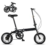 BradOc 10pc Erwachsene Jugendliche Klapprad in12 Zoll Schnellfaltsystem Leichter Rahmen Single Speed Doppelscheibenbremsen Klappfahrrad,for Height 110-160cm