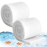 Haocjanc 2 Stück Aquarium Filterschwamm, Eingedickt Filtermatte Aquarium, Weiß Filterwatte Aquarium, Filterpads Aquarium für Aquarien, Fischteiche (100cm x 12cm x 2cm)