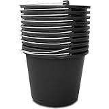 Kistenberg 10x Baueimer 5 Liter | Eimer mit Skala und ergonomischem Griff | aus robustem Kunststoff | schwarz | ideal für Bauarbeiten, Garten und Heimwerkerprojekte | 24 x 20 cm