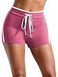 Miaeowve Sport Shorts Damen Sporthose Kurz Mit Kordelzug Sommer Atmungsaktive Laufhose Schnelltrocknende Running Fitness Yoga Trainingshose Hot Pink L