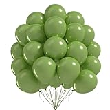 Gleemix 100 Stück Luftballons Grün Geburtstagsdeko, 5 Zoll Retro Olivgrün Luftballons Geburtstag, Happy Birthday Girlande Helium Ballons Grüne, Green Ballon, Eukalyptus Deko Gender Reveal Party Deko