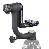 ARTCISE Professional Gimbal Stativkopf, Heavy Duty Köpfe mit Standard 1/4'' Schnellwechselplatte und Wasserwaage für DLSR Kamerastativ, Max. Belastung 20kg/44LBS