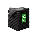 Kemes Putzlappen Mikrofasertücher Putztücher Set 12er Pack zur trockenen und feuchten Anwendung - Microfaser Küchentuch Poliertuch Reinigungstuch (12)