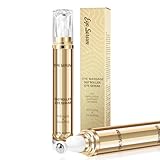 Koffein-Augenserum, Hyaluronsäure-Augencreme Gegen Augenringe und Schwellungen, Augenpflege, Anti-Aging-Augenserum mit 360°-Massageball, Reduziert Tränensäcke, Fältchen