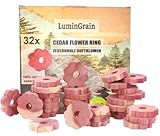 Zedernblöcke zur Aufbewahrung von Kleidung, 32 Stück, Zedernringe, aromatischer Duft, Zedernholzbretter für Kleideraufbewahrung, Schränke, Schubladen, Lufterfrischer, Schutz und Kontrolle