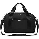 ECOHUB 20L Handgepäck Tasche, für Ryanair handgepäck 40x20x25, Faltbare Reisetasche Handgepäck Flugzeug, Wasserabweisend Sporttasche mit Schultergurt, Weekender Tasche Herren Damen(Schwarz)