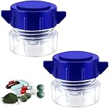 Poeland 2er-Pack Tablettenzerkleinerer, Tragbarer Tablettenmörser mit Aufbewahrungsbox für kleine und große Tabletten