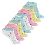 Footstar Kinder Sneaker Socken (8 Paar) Bunte Kurzsocken für Mädchen & Jungen - Pastell Mix 23-26