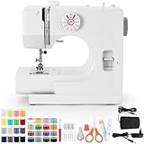 Mechanische Nähmaschine für Näh-Einsteiger & Anfänger, 12 Stichprogrammen, Freiarm, Nählicht & elektrischem Fußanlasser mit Fußpedal & Nähset - (Neueste glatte Version)