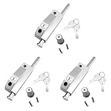 Feeuid 3 x Schiebetürschloss für Terrassentüren aus Glas für Fenster Hilfssicherheitsschloss aus Glas Türschloss zum Einfädeln