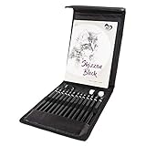 Skizzier-Bleistifte, mit Zubehör, 17-teilig, 9 versch. Stärken, Skizzenblock, Radiergummi, Spitzer