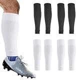 4 Pcs Kompressions Wadenschutz, Kompression Stulpen, Waden Kompressionsstrümpfe Ohne FUß FÜR Training, Sport,Wadenmuskelzerrungen,Herren Und Damen Kompressions Wadenbandage(Schwarz, Weiß)