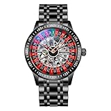 DAXIAOYU Drehbares Zifferblatt mechanische Uhren für Herren Luxus hohl Skelett Trendy Automatikuhr Wasserdicht Leuchtende Persönlichkeit Armbanduhr, Schwarzer Stahl, Luxuriös