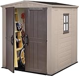 Keter Gerätehaus Factor 6x6, Beige, 6.2m³ Rauminhalt, Außenmaße (B/T/H):178 x 195.5 x 208 cm, wetterfest, wasserdicht, UV-beständig, Outdoor