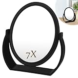 Sprifityy Schminkspiegel,1X / 7X Kosmetikspiegel Makeup Spiegel,360° Schwenkbar Tischspiegel,Badezimmerspiegel,High Definition Schminkspiegel, Spiegel Doppelseitig mit Vergrößerung