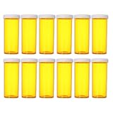 QUMIIRITY 12 Stück Reise tablettendosen aus Kunststoff mit Schraubverschluss Kompakte Orange Pillendosen Klein Unterwegs Vielseitige Medikamentenbehälter für Pillen Supplemente und