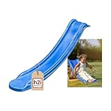 h2i Kinder Rutsche | Kinderrutsche für Garten | Anbaurutsche Outdoor | Gartenrutsche für Spielturm & Klettergerüst | stabile & wetterfeste Rutsche | Blau