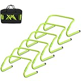 XMTECH 6er-Set Koordinationshürden Speed/Agility Training Hürden Höhenverstellbar 20/30 cm Trainingshürden Hürdenlauf Fußball Training Beweglichkeits Koordinationstraining