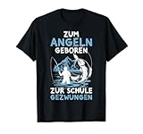 Zum Angeln Geboren Angler Fischer Kinder Junge Angel T-Shirt
