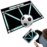 QUSLLIS Fussball Matte - Fussballmatte Training Ballkontrolle, Fussball Trainingszubehör, Turnmatte Kinder Fussball Matte, Rutschfeste Trainingsmatte - Schwarz