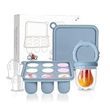 Fruchtsauger Baby | Fruchtsauger Baby ab 6 monate | SchnullerAufbewahrungsbehälter für Babynahrung Muttermilch Eiswürfel (Blue)