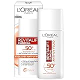 L'Oréal Paris Gesichtspflege mit LSF 50+ und antioxidativem Vitamin C, Anti-UV Fluid für alle Hauttypen, Gegen die ersten Anzeichen der Hautalterung, Revitalift Clinical, 1 x 50 ml Tropfen