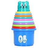 RIZGHWOY Bunte Stapelbecher, Pädagogisches Spielzeugset mit Zahlen und Früchten für Lustiges Spielen, Geeignet für Zuhause oder Im Kindergarten, Klassenzimmer, Kunststoff