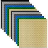 12 Platten-Set Bauplatten Kompatibel mit Meisten Marken, 12.8*12.8cm Platten-Set Bauplatte, Classic Bausteine Grundplatte, Tropischer Regenwald- Baseplate, für Konstruktionen Weitere Sets (6 Farben)