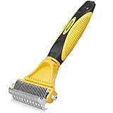 Morpilot Hundebürste Katzenbürste, 12+23 Entfilzungskamm katze Edelstahlkamm Entfernen von unerwünschten Haaren und Entwirren Knoten, Reduziert Haarausfall Um 99% Rake