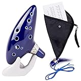 Czemo Zelda Okarina 12 loch Legende von Zelda Ocarina der Zeit, Zelda Alto C mit Schutztasche + Halterung + Umhängeband + Liedblatt-Anleitung